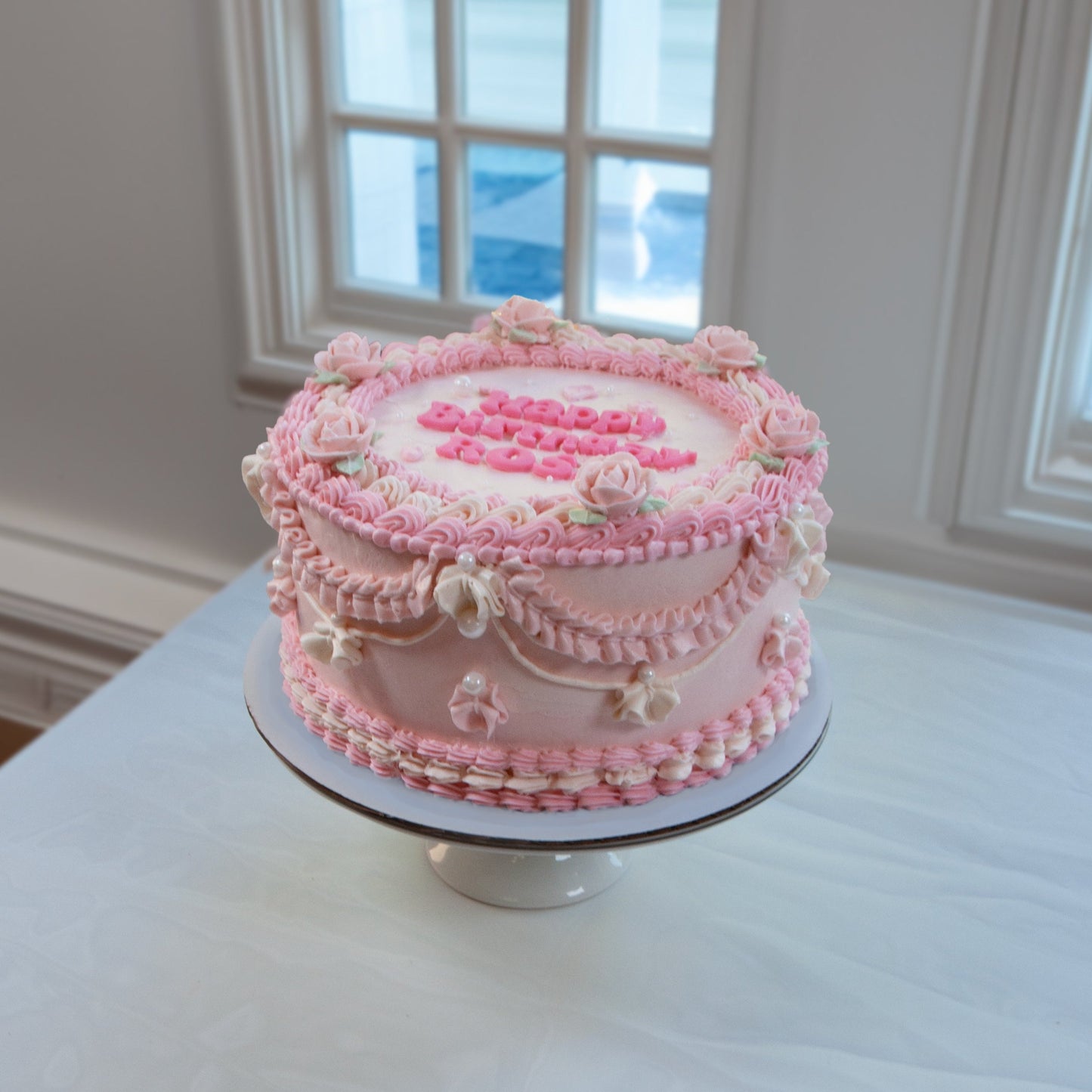 Vintage Pink Buttercream Cake